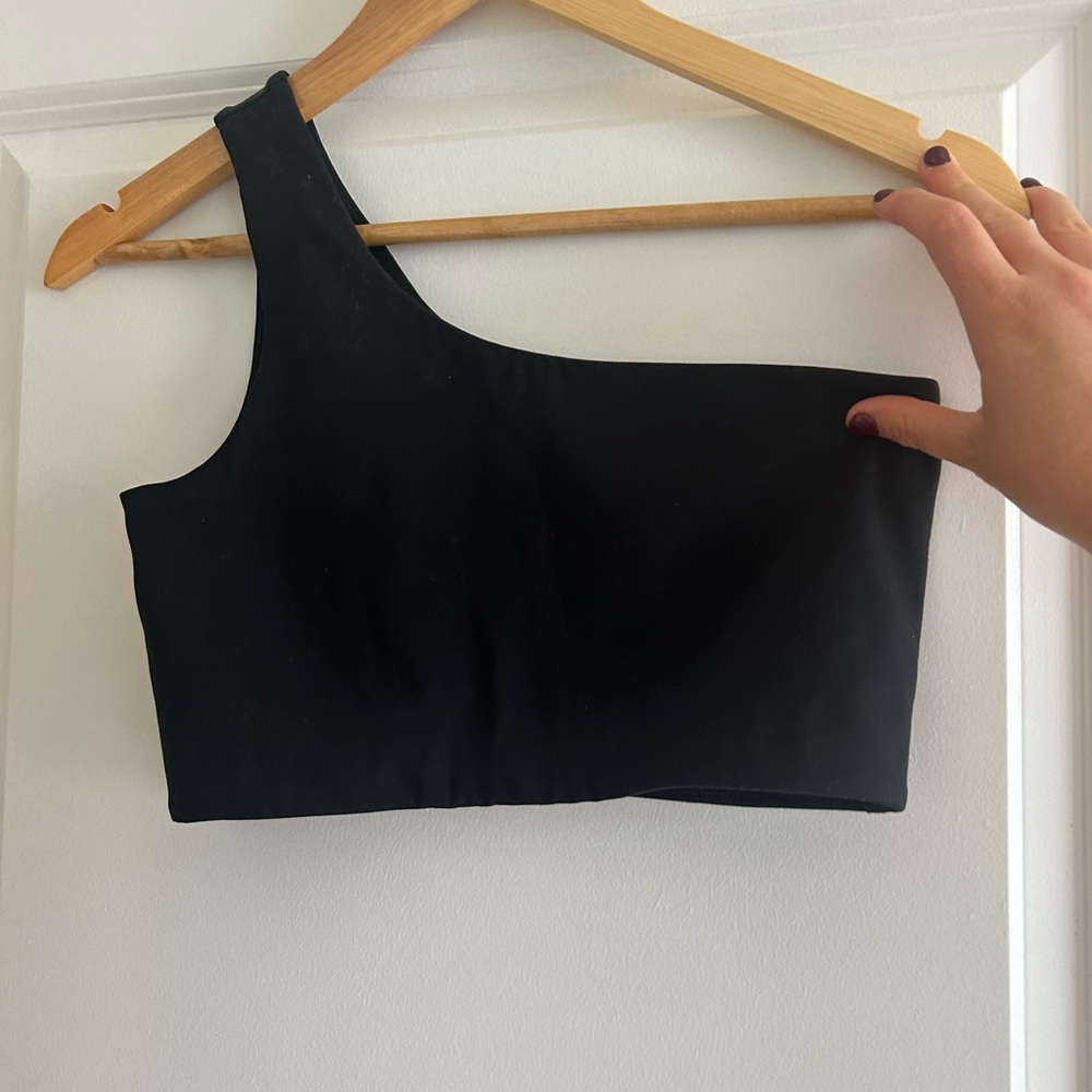 Girlfriend Collective one shoulder sports bra top